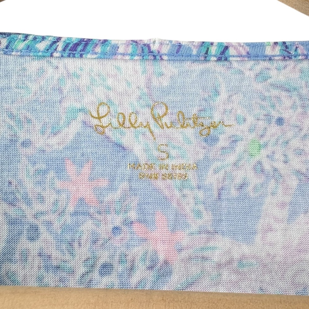 Lilly Pulitzer Geanna Tiered T-Shirt Dress Blue Tropical Tiger Palm Print‎ Small - Picture 4 of 8